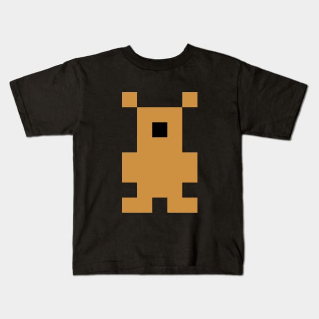 Pixel Teddy Bear Kids T-Shirt by Bumblebeast